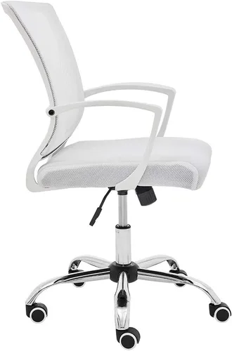Miniatura 3 de Modern Home Zuna - Silla de oficina con respaldo medio, respaldo ergonómico de malla, silla de escritorio (blanco/blanco)