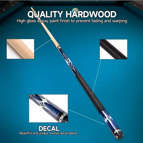 Miniatura 5 de GSE Games & Sports Expert 58" 2-Piece Canadian Maple Hardwood Billiard Pool Cue Sticks for Men/Women, House or Commercial/Bar Use