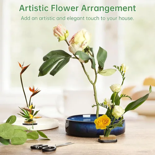 Miniatura 6 de 3 ranas de flores japonesas Ikebana para arreglos florales, el kit Kenzan incluye redondo de 2.5 pulgadas + cuadrado de 1.8 pulgadas + rectángulo