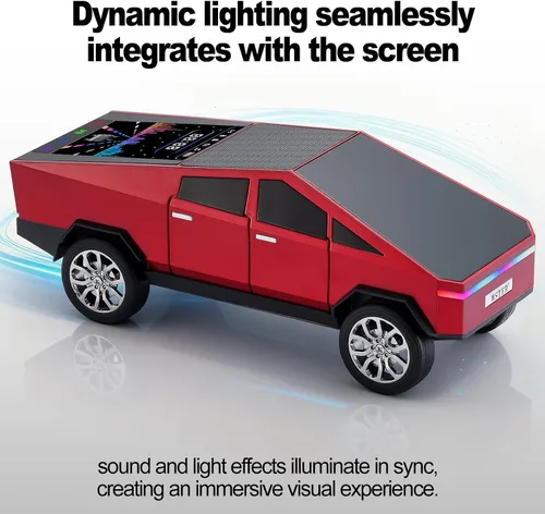 Miniatura 3 de WSTER Cyber Pickup - Altavoz Bluetooth con pantalla LED, regalo considerado para fanáticos del diseño de automóviles y usuarios de audio, TWS