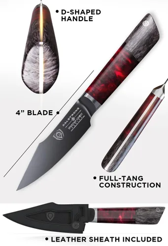 Miniatura 7 de Dalstrong Cuchillo de pelar – 4 pulgadas – Serie Spartan Ghost – Acero en polvo forjado americano premium S35VN – Hoja afilada – Cuchillo de cocina