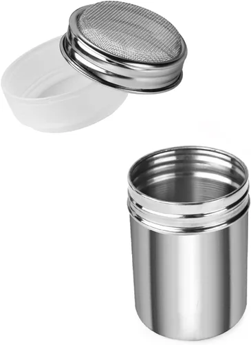 Accmor 1 paquete espolvoreador de azúcar en polvo, espolvoreador de canela tamizador de harina, colador de malla fina de acero inoxidable para