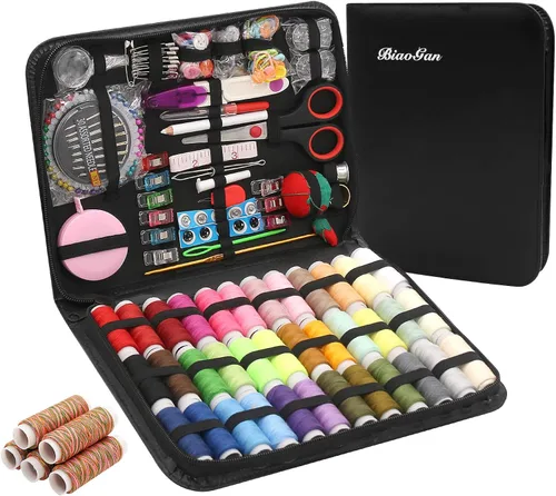 Miniatura 8 de Kit de máquina de coser de alta calidad, 183 piezas, 38 carretes de hilo XL, kits de costura grandes para adultos, estudiantes universitarios