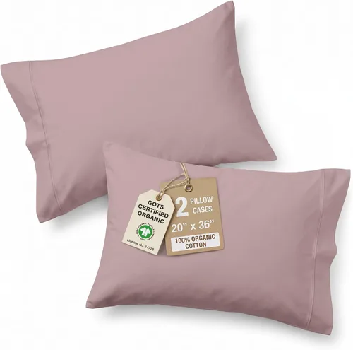 Miniatura 35 de Lane Linen - Juego de 2 fundas de almohada, 100% algodón orgánico puro, tamaño king, color amarillo claro/vainilla (20 x 36 pulgadas)