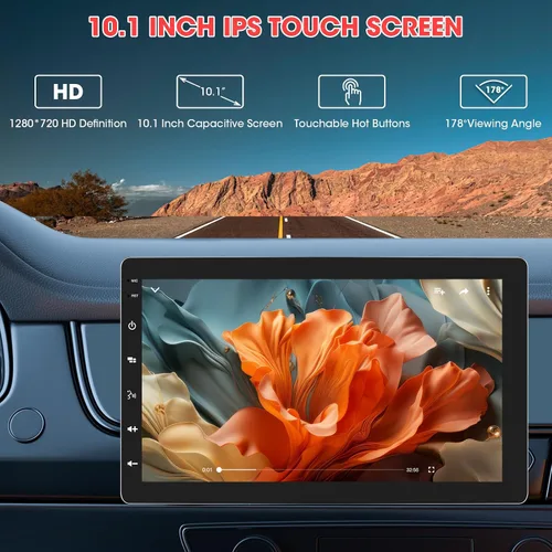 Miniatura 3 de Pantalla táctil CarPlay de 10.1 pulgadas - Estéreo inalámbrico giratorio para automóvil Android Auto - Bluetooth Phonelink navegación GPS WiFi Dual