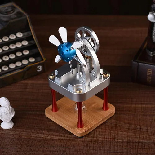Miniatura 7 de Sunnytech Aire caliente Stirling Motor Modelo Ciencia Física Juguete Home Office Escritorio Decoración Kit M16-CF