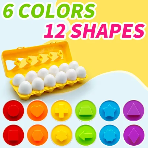Miniatura 4 de WEEJOYGAM Juguetes Montessori para niños pequeños de 1, 2, 3 años, huevos de Pascua, cesta de Pascua, regalo de cumpleaños, clasificación sensorial