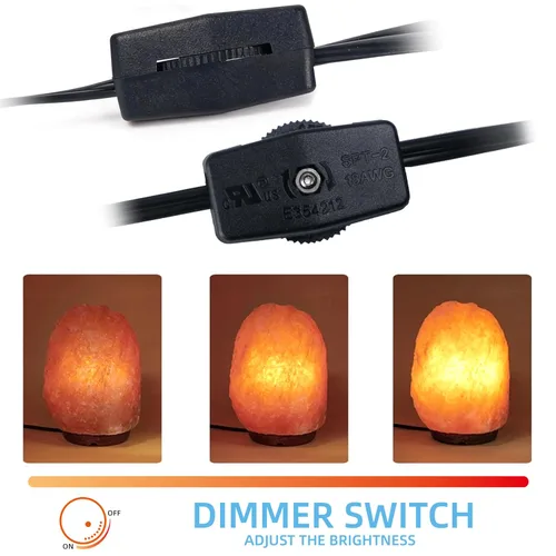 Miniatura 4 de Cable de lámpara de sal del Himalaya con interruptor de atenuación y bombillas, cable de repuesto original de 6 pies con ensamblaje de base de 3.35