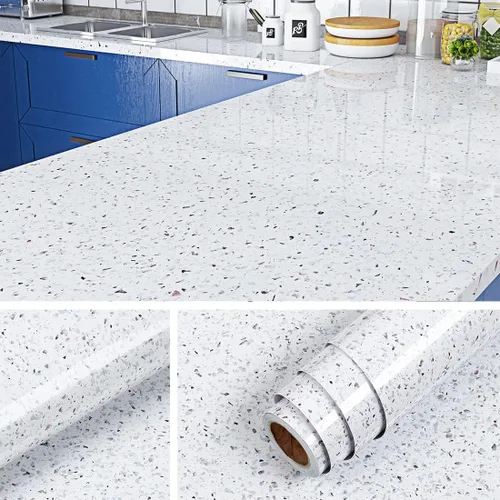 Miniatura 9 de Livelynine Papel de Contacto de Granito para Encimeras Impermeable Papel Tapiz de Encimera de Cocina para Despegar y Pegar para Baño Fregadero