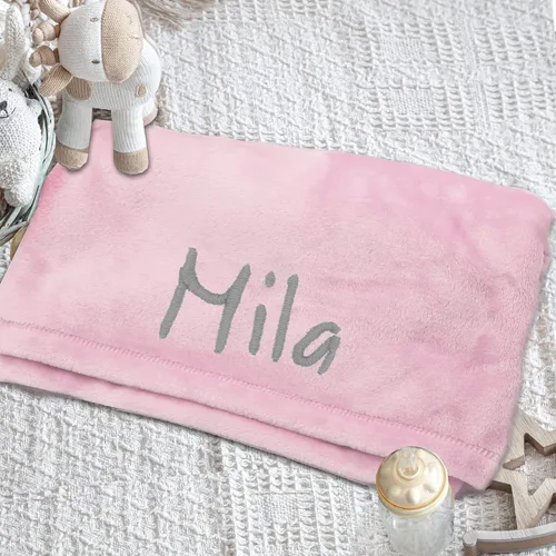 Miniatura 7 de My Personal Memories Manta de bebé personalizada para niño o niña, regalo suave y afelpado para recién nacido, bordada con nombre (azul)