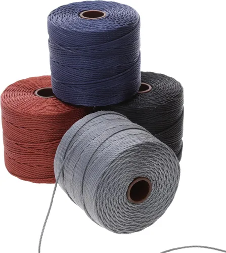 Miniatura 43 de The Beadsmith S-Lon Cordón para Cuentas – Cordón de Nylon Torcido de 0.5 mm para Ensartar, Paquete de 4, Mezcla de Neutrales Fríos, TEX210, 77