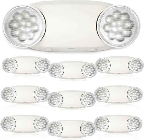 Miniatura 10 de FREELICHT Paquete de 4 luces de emergencia para negocios, con batería de respaldo, cable duro, certificado UL 924, CA 120/277V, iluminación
