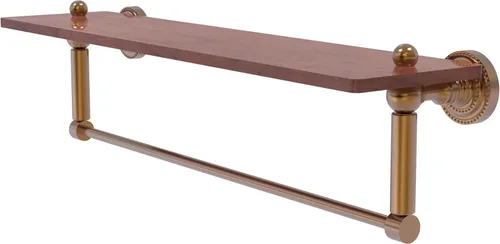Miniatura 20 de Allied Brass DT-1TB-16-IRW Dottingham Collection - Toallero integrado de madera IPE de 16 pulgadas, color bronce antiguo