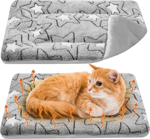 Miniatura 13 de VitalCozy Paquete de 2 tapetes autocalentables para gatos, almohadilla autocalentable, reversible, lavable a máquina, refleja el calor corporal