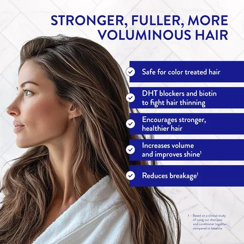 Miniatura 3 de Routine Wellness Bundle - Juego de champú y acondicionador para cabello fino, dos sueros para la salud del cuero cabelludo, suplemento