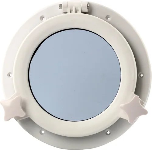 Miniatura 3 de Amarine made 2 piezas de ventana de barco yate apertura redonda Portlight Porthole 8.5 pulgadas, orificio de puerta de ventana de repuesto - vidrio