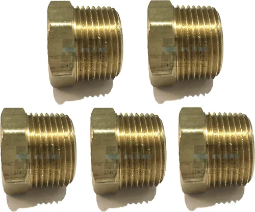 Miniatura 4 de Enchufe hexagonal de latón macizo macho de 3/4 pulgadas NPT MNPT Combustible/Aire/Agua/Aceite/Gas WOG
