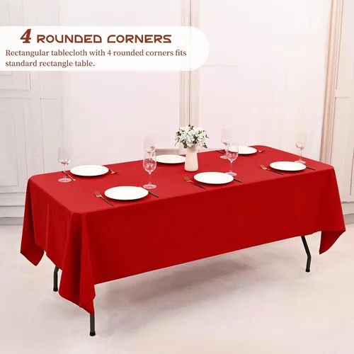 Miniatura 102 de Showgeous Paquete de 4 manteles redondos color rosa intenso de 120 pulgadas de poliéster para mesas redondas, manteles de tela decorativa lavable