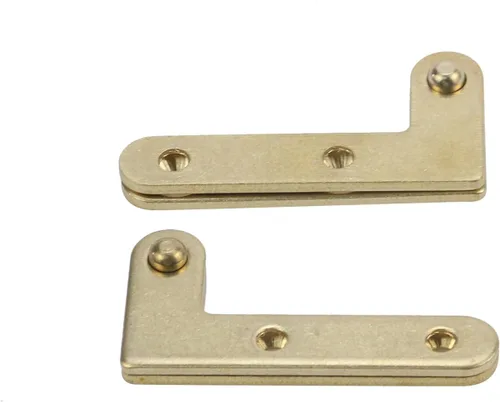 Miniatura 3 de T Tulead Bisagras de pivote de puerta en forma de L, bisagras de puerta ocultas de cobre, bisagras doradas de ventana de gabinete de 180 grados