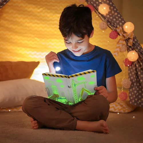 Miniatura 5 de Diario Luminoso de Camiones para Niños de WERNNSAI, Diario Secreto con Cerradura y Llaves, Cuaderno de Diario para Niños, Regalo de Cumpleaños