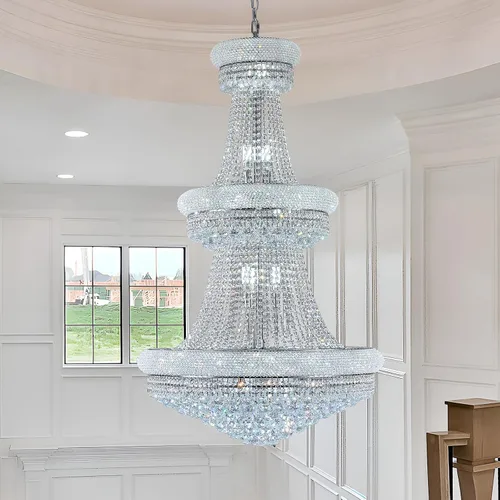 Miniatura 9 de Candelabros rectangulares de cristal para comedor, 10 luces de altura ajustable, lámpara de techo ovalada de cristal para isla de cocina, acabado