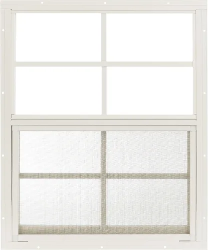 Ventanas de cobertizo de 18 x 23 pulgadas (paquete de 1) | Ventanas corredizas con vidrio templado y pantallas | Montaje empotrado, marcos de Blanco