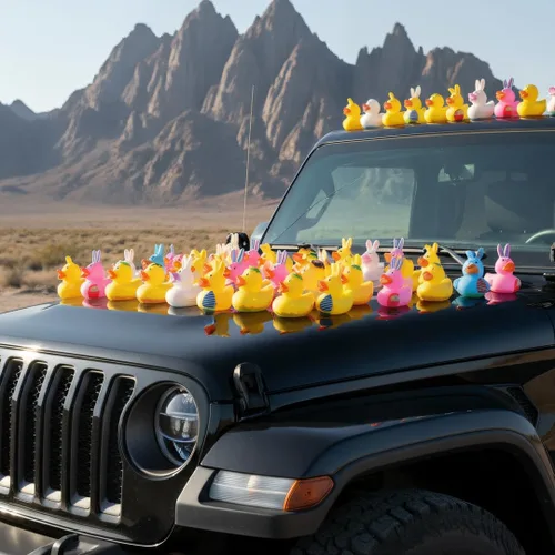 Miniatura 5 de 36 patos de goma de Pascua, accesorios para baby shower, mini patitos de conejo de 2.16 pulgadas, juguetes de baño para niños y niñas, divertidos