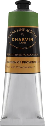 Miniatura 123 de Charvin Pintura acrílica profesional extrafina – verde absenta, tubo de 2.1 fl oz, pigmentos de triple fresado, resistente a la luz, pinturas
