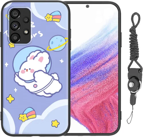 Miniatura 43 de Funda para Galaxy A51 5G (no compatible con la versión A51 4G) con correa de cordón, para niñas y mujeres, diseño lindo de anime, funda de silicona