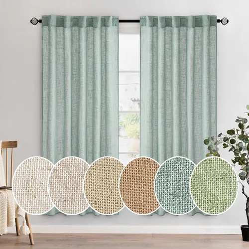 Miniatura 122 de MIULEE Cortinas de lino blanco de 108 pulgadas de largo para dormitorio, sala de estar, cortinas de ventana con textura de lino suave y grueso, Lino