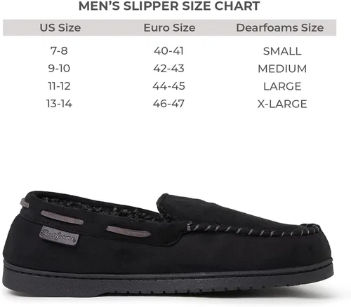 Miniatura 3 de Dearfoams Mocasines Keaton de espuma viscoelástica para hombre con anchos anchos