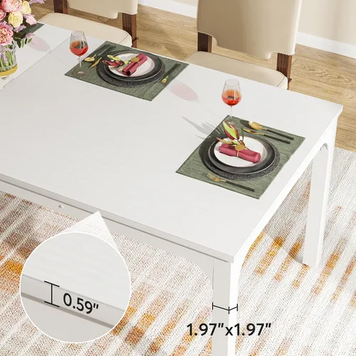 Miniatura 6 de Tribesigns Mesa de comedor negra para 6-8 personas, mesa rectangular grande de 78 pulgadas para comedor, 78.7 x 27.5 x 29.5 pulgadas (solo mesa)