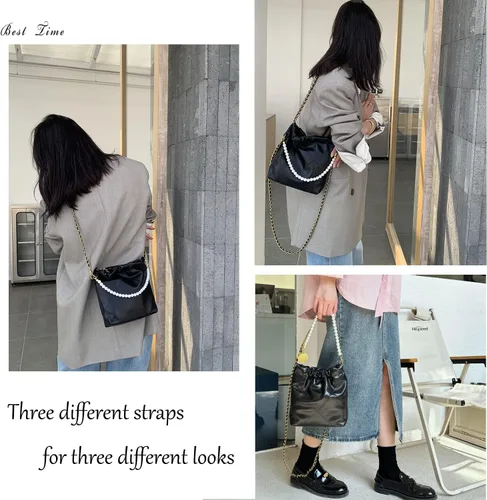 Miniatura 4 de Bolso tote acolchado para mujer, bolso de hombro de lujo estilo hobo cruzado, bolso de mano con cadena de diseño, bolso de trabajo de cuero, grande