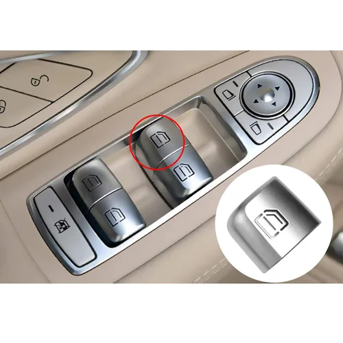 Moonlinks Cubiertas de botón de interruptor de ventana para Mercedes Benz C E GLC Class, tapas de botón de reparación del interruptor de ventana