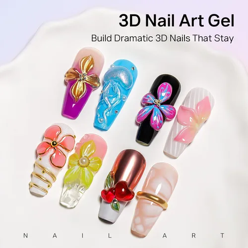 Miniatura 3 de MIZHSE Gel 3D transparente para arte de uñas, gel constructor sólido para uñas, 5 en 1, escultura no pegajosa, geles de extensión de uñas