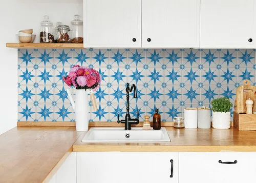 Miniatura 5 de Adhesivos para azulejos Mi Alma, 24 unidades, Talavera, plantillas de pared, calcomanías para despegar y pegar, fácil aplicación, ideal para baño