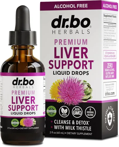 Liver Cleanse Detox & Repair Organic - Suplemento natural de apoyo hepático gotas líquidas, diente de león de cardo mariano, extracto de piedra