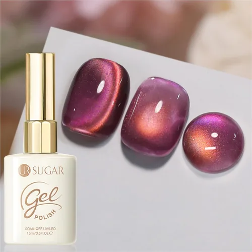 Miniatura 7 de UR SUGAR Crystal Cat - Esmalte de uñas de gel magnético para ojos, color gris, 0.5 onzas líquidas, esmalte de gel magnético iridiscente
