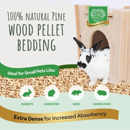 Miniatura 2 de Small Pet Select Ropa de cama de pellets de pino de 8 libras, pellets de arena para conejos, cobayas, hámster, conejo y otros animales pequeños