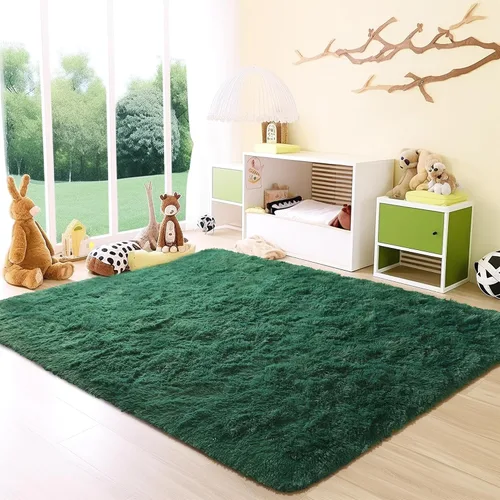 Miniatura 37 de Awaytail Alfombra Esponjosa Lavable 2x3 Pies, Pura Negra Alfombra para Silla de Escritorio Antideslizante, Alfombra Supersuave para Niños