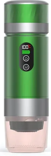 Miniatura 9 de Cafetera portátil KF-JN-03 con pantalla digital y presión de 20 bares, infusión caliente y fría, compatible con café molido y cápsulas, diseño