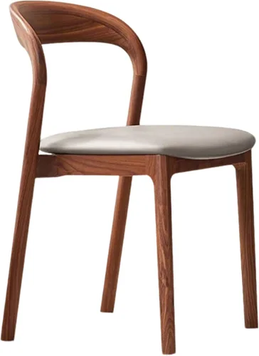 Miniatura 10 de Sillas de comedor de madera maciza con respaldo curvo, sillas de comedor modernas de mediados de siglo, sillas de comedor tapizadas de tela