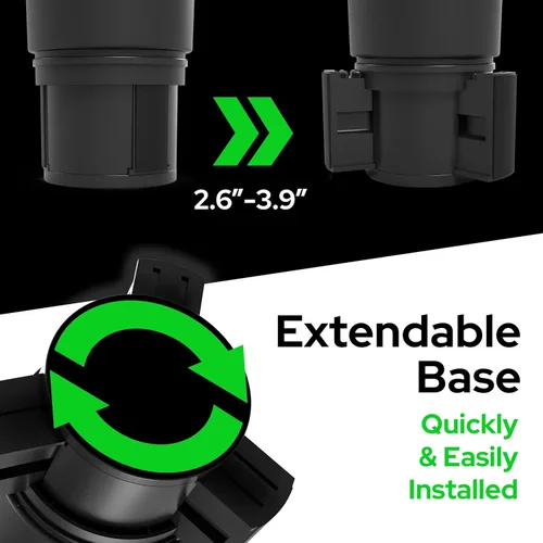 Miniatura 5 de Expansor triple de portavasos para automóvil con 2 bandejas adjuntables con base ajustable y botellas grandes