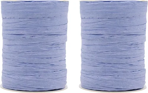 Miniatura 15 de Paquete de 2 rollos de cinta de rafia de papel de 200 yardas para embalaje y decoración de papel kraft (aguamarina)