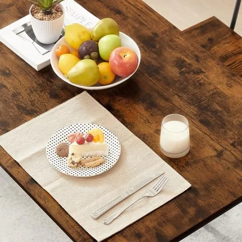 Miniatura 6 de anwickjeff Juego de mesa de comedor para 4 mesas de bar y sillas, juego de 5 piezas de mesa de cocina rectangular de madera de metal industrial y 4