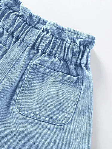 Miniatura 4 de Miniketty Pantalones cortos de mezclilla para niñas con bolsillos