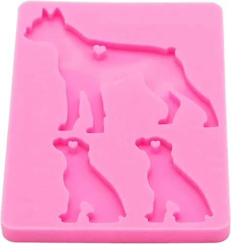 Miniatura 3 de Angel Wings Molde brillante brillante para familia de perros, moldes de silicona para papá/mamá/bebé, moldes de resina epoxi, llavero personalizado
