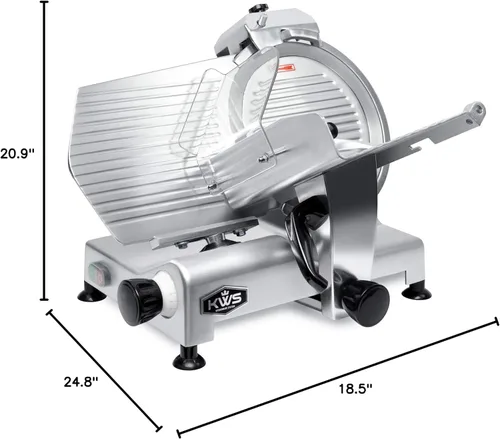 Miniatura 6 de KWS cortadora eléctrica superior comercial de carne 420 vatios, hoja de acero inoxidable 12 pulgadas, carne congelada / queso / cortadora de Hoja