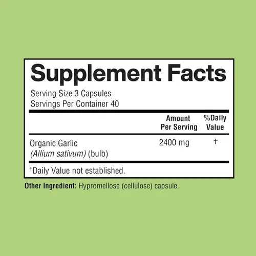 Miniatura 3 de Cápsulas de ajo de 2400 mg, fabricadas con bulbos de ajo orgánicos, cultivados en California en EE. UU., Suplemento natural de apoyo inmunológico