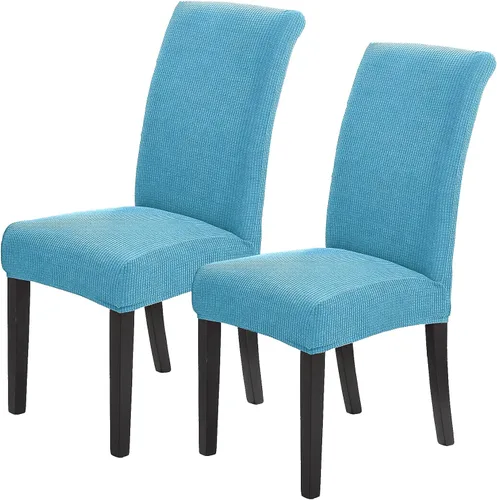Miniatura 44 de Juego de 6 fundas elásticas para sillas de comedor, fundas para sillas de comedor lavables y removibles, fundas para sillas de comedor protectoras